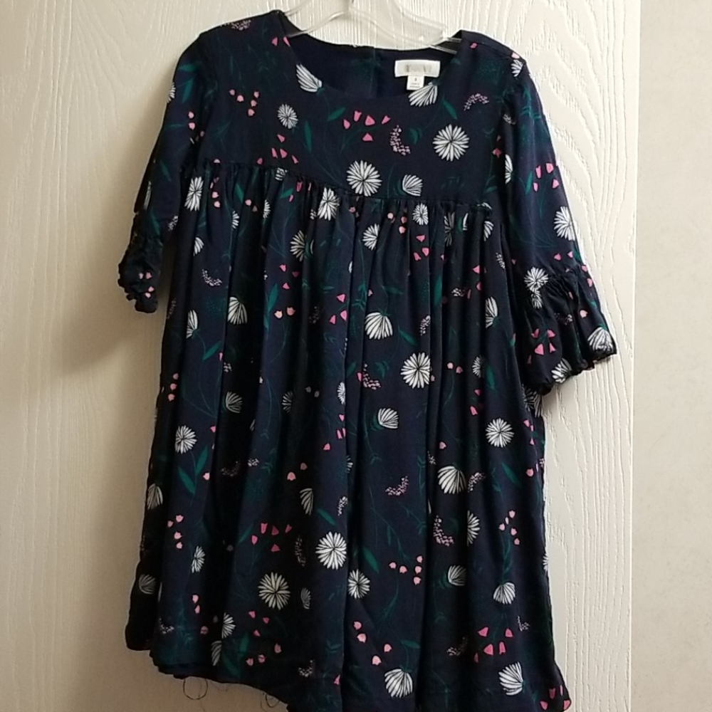Girls navy floral dress